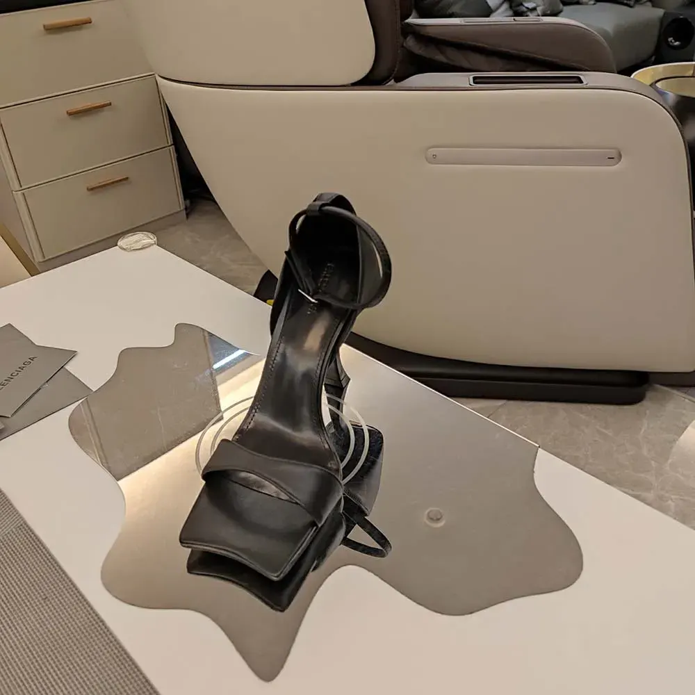 Balenciaga Women Hourglass 100mm Sandal in Black - image 9