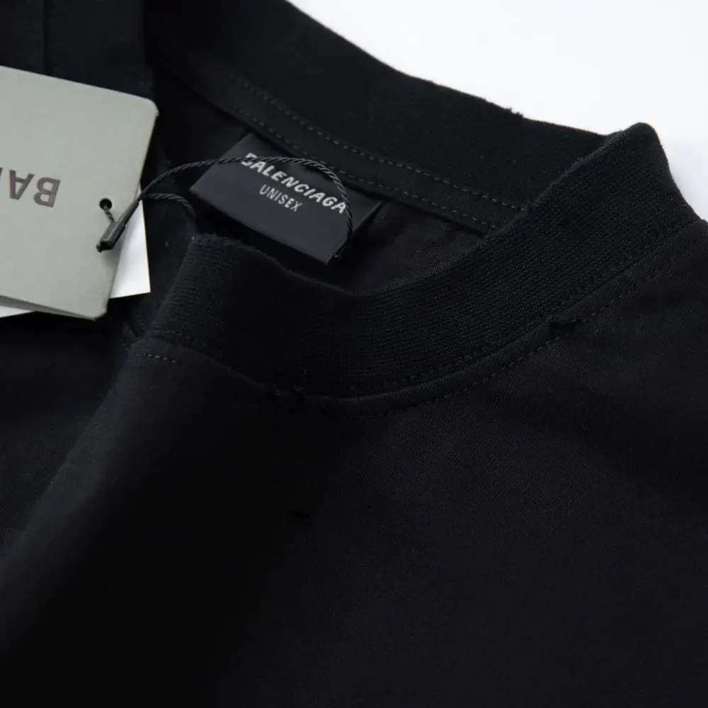 Balenciaga Men Lo_ve T-Shirt Medium Fit Black and Dark Grey Vintage Jersey - image 4