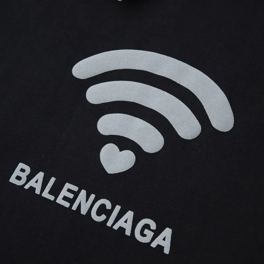 Balenciaga Men Lo_ve T-Shirt Medium Fit Black and Dark Grey Vintage Jersey - image 6