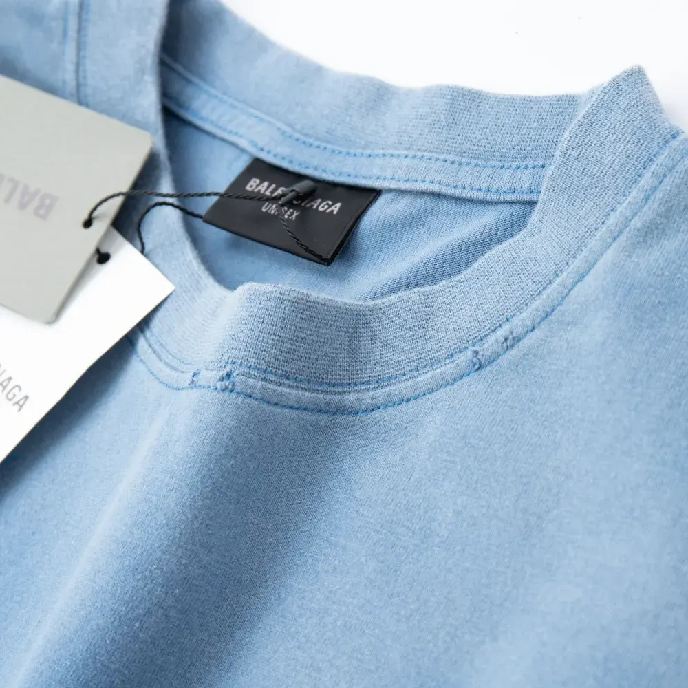 Balenciaga Men Paris Moon T-Shirt Oversized in Blue Vintage Jersey - image 4