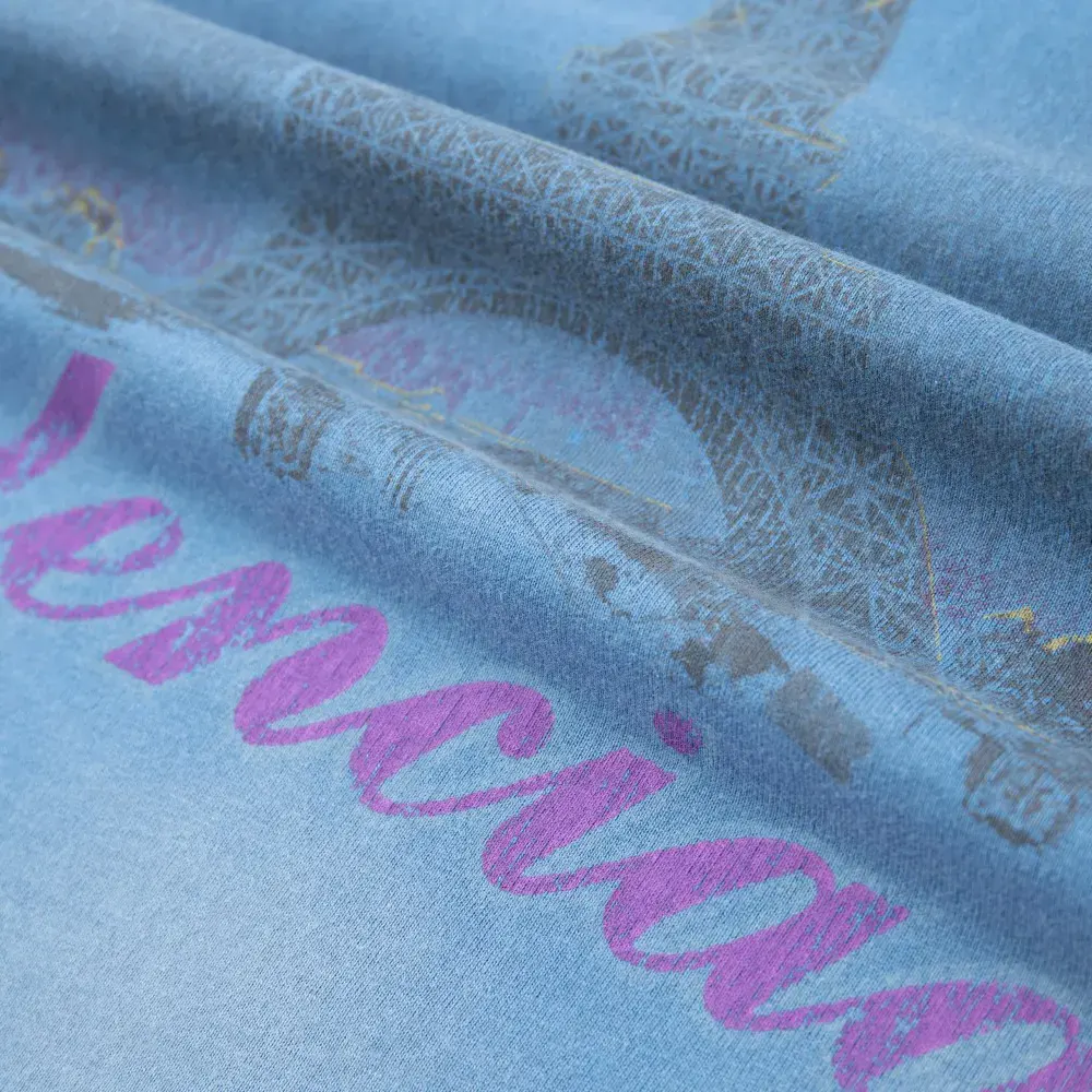 Balenciaga Men Paris Moon T-Shirt Oversized in Blue Vintage Jersey - image 6