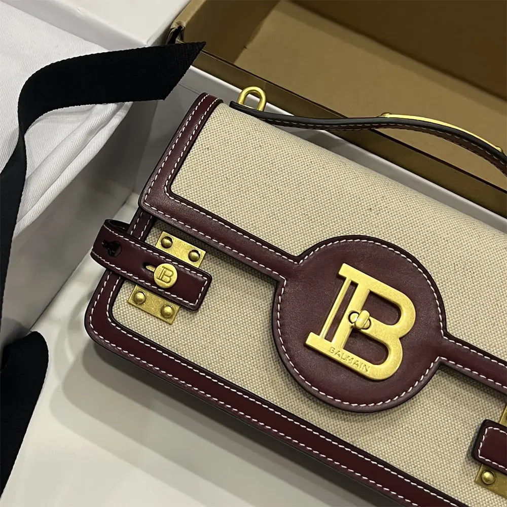 Balmain Women B Buzz 24 Canvas and Leather Bag - image 7