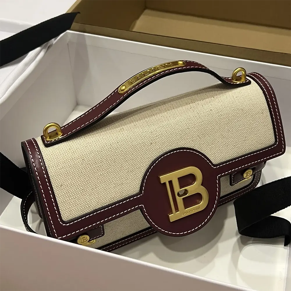 Balmain Women B Buzz 24 Canvas and Leather Bag - image 5
