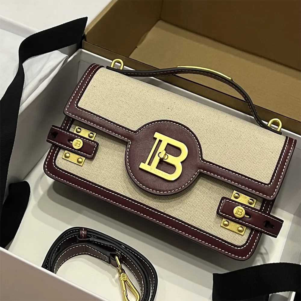 Balmain Women B Buzz 24 Canvas and Leather Bag - image 4