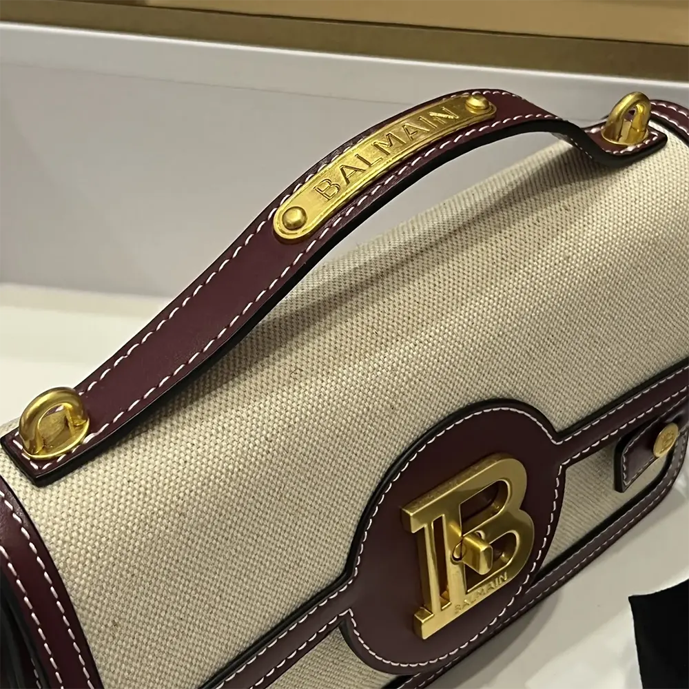 Balmain Women B Buzz 24 Canvas and Leather Bag - image 9