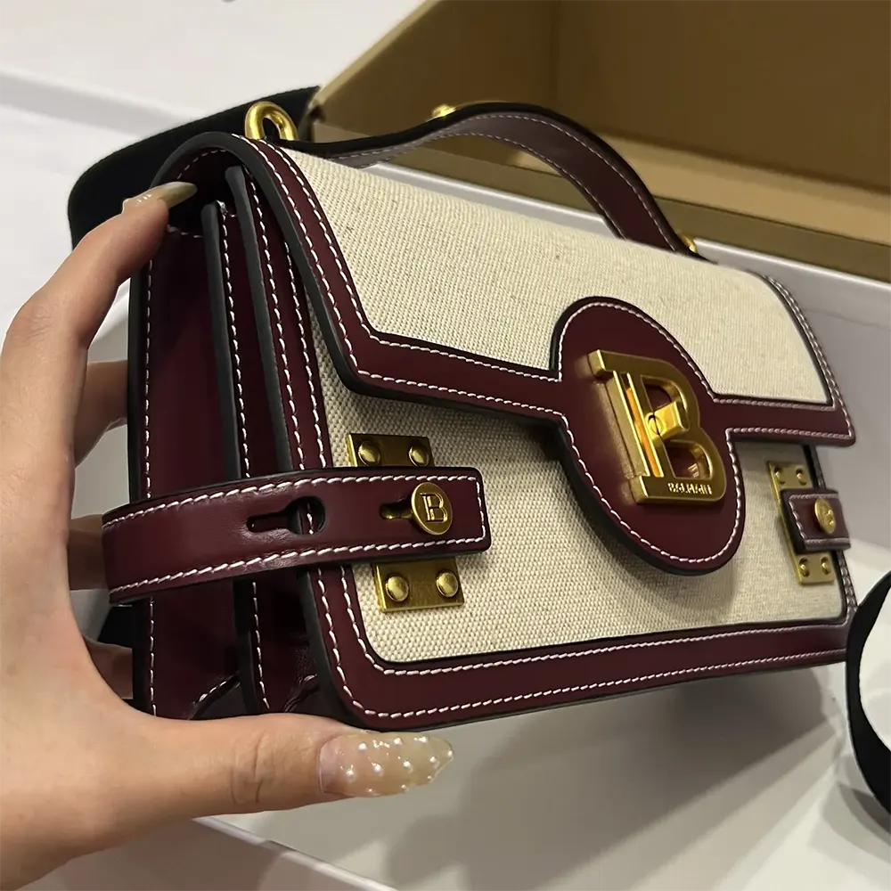 Balmain Women B Buzz 24 Canvas and Leather Bag - image 8