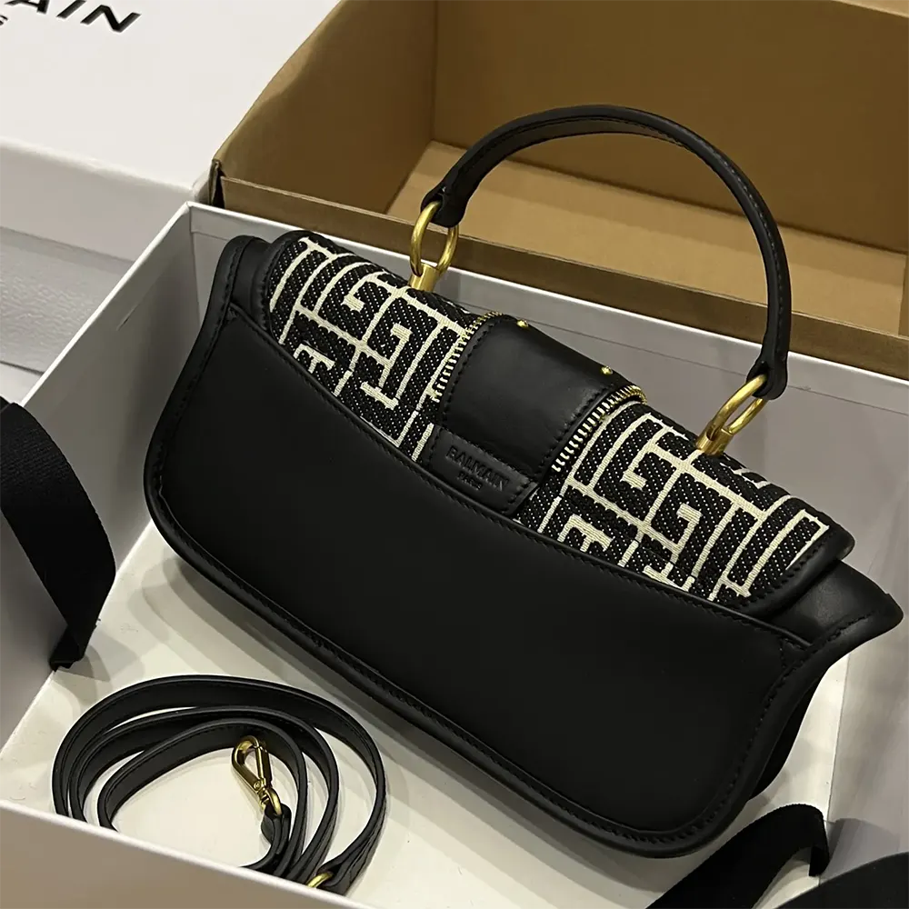Balmain Women Blaze Clutch Bag in Leather with Balmain Jacquard Monogram - image 5