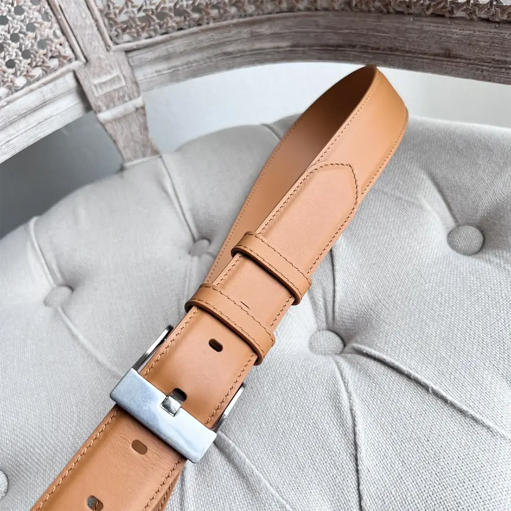 Bottega Veneta Unisex Smooth Calfskin Leather Belt-Wood - image 6