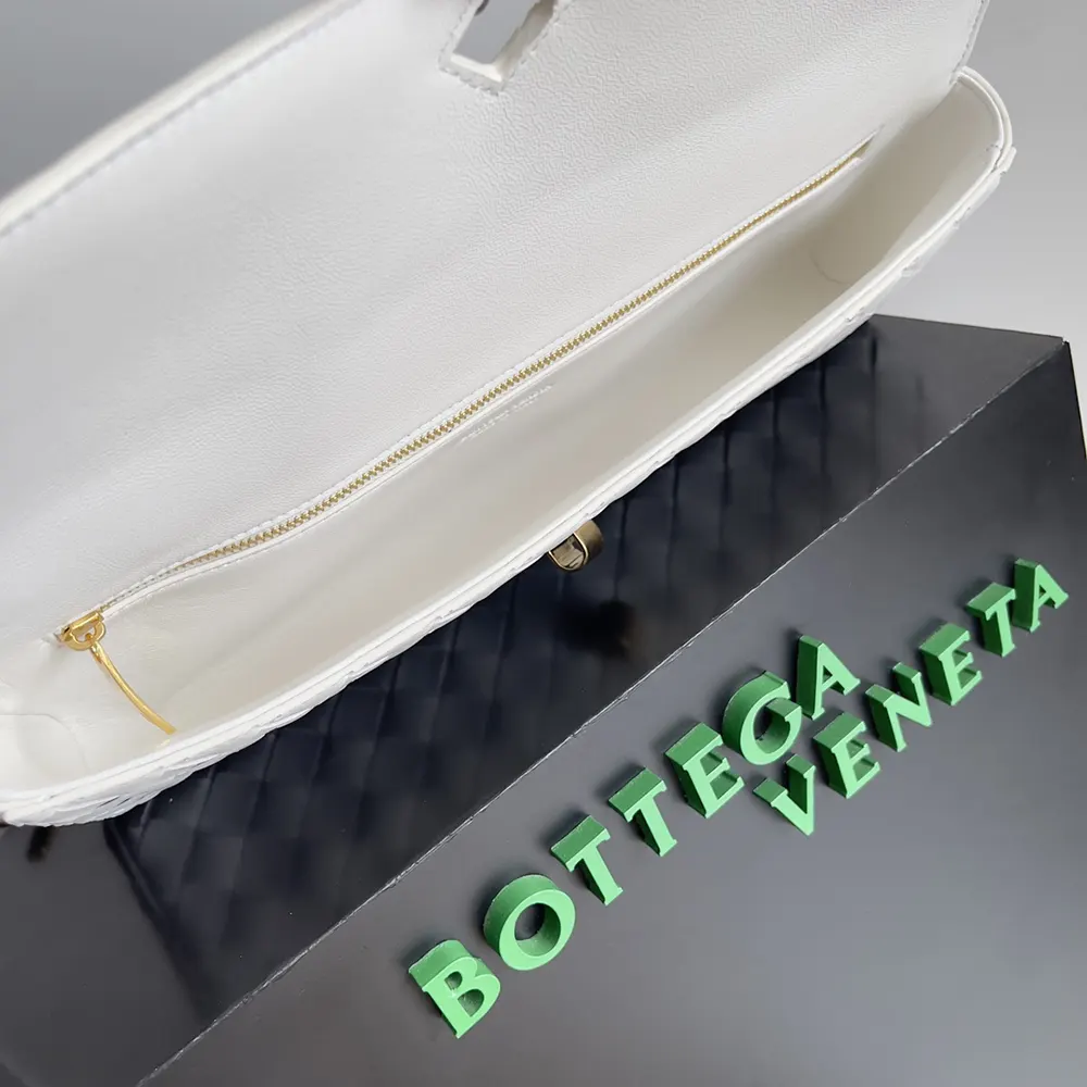 Bottega Veneta Women Long Clutch Andiamo With Handle-White - image 10