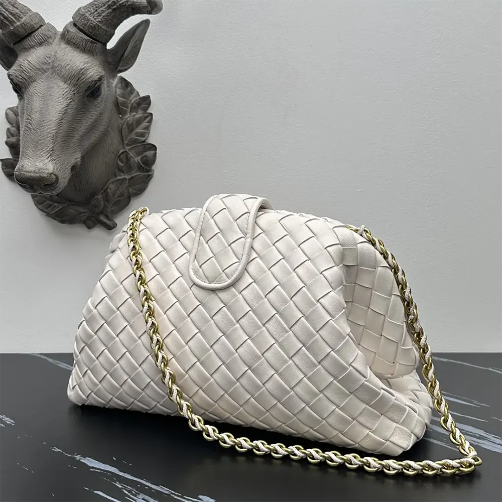 Bottega Veneta Women Teen Lauren 1980 With Chain-White - image 4
