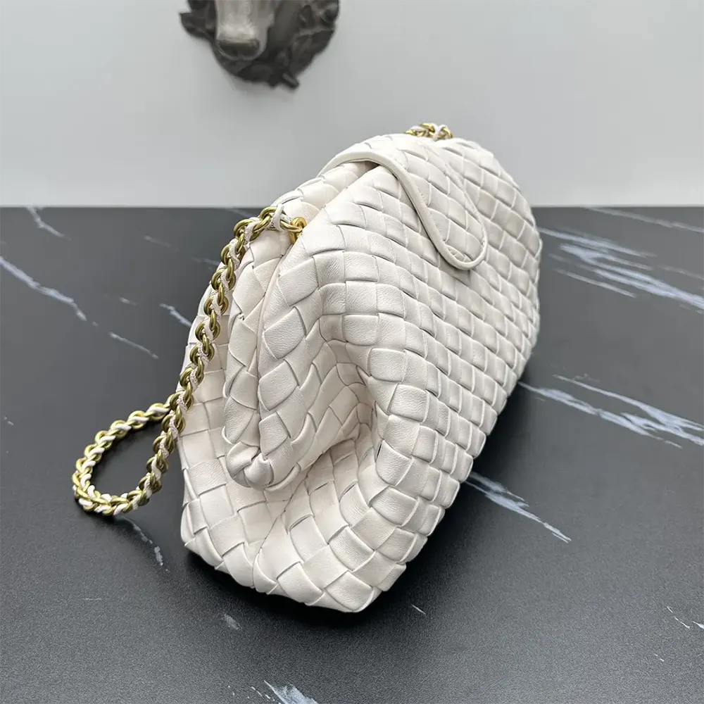 Bottega Veneta Women Teen Lauren 1980 With Chain-White - image 5