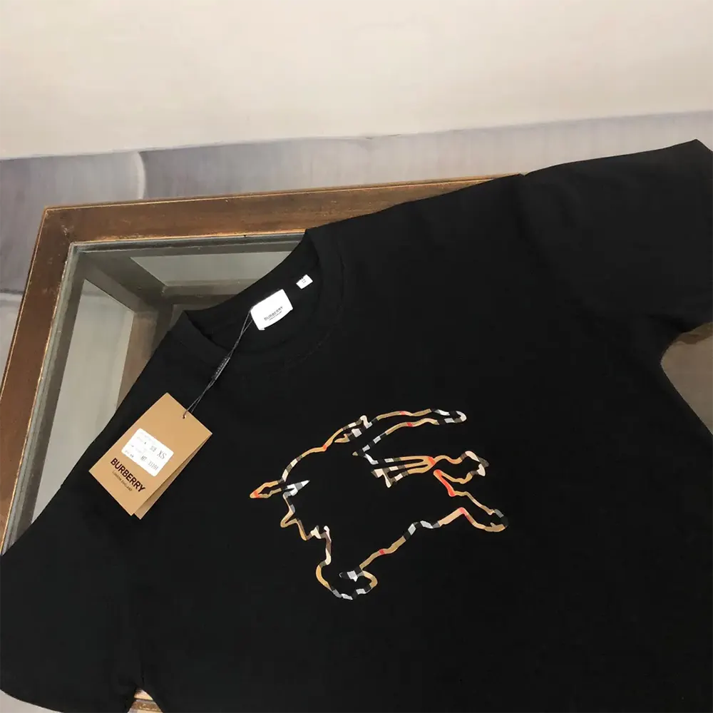Burberry Men Check EKD Cotton T-shirt - image 4