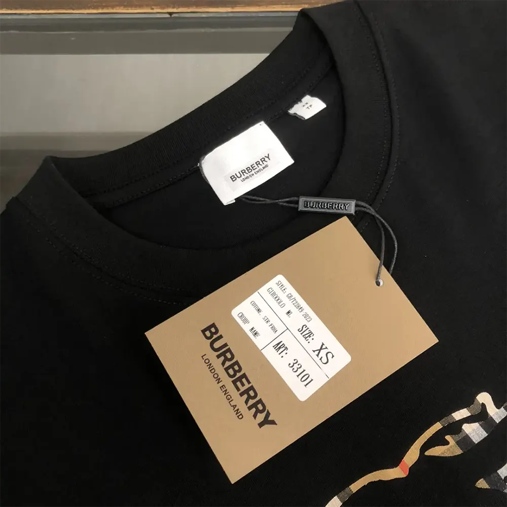 Burberry Men Check EKD Cotton T-shirt - image 8