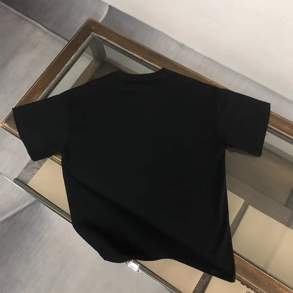 Back view showing regular fit of Burberry Men Check EKD Cotton T-shirt