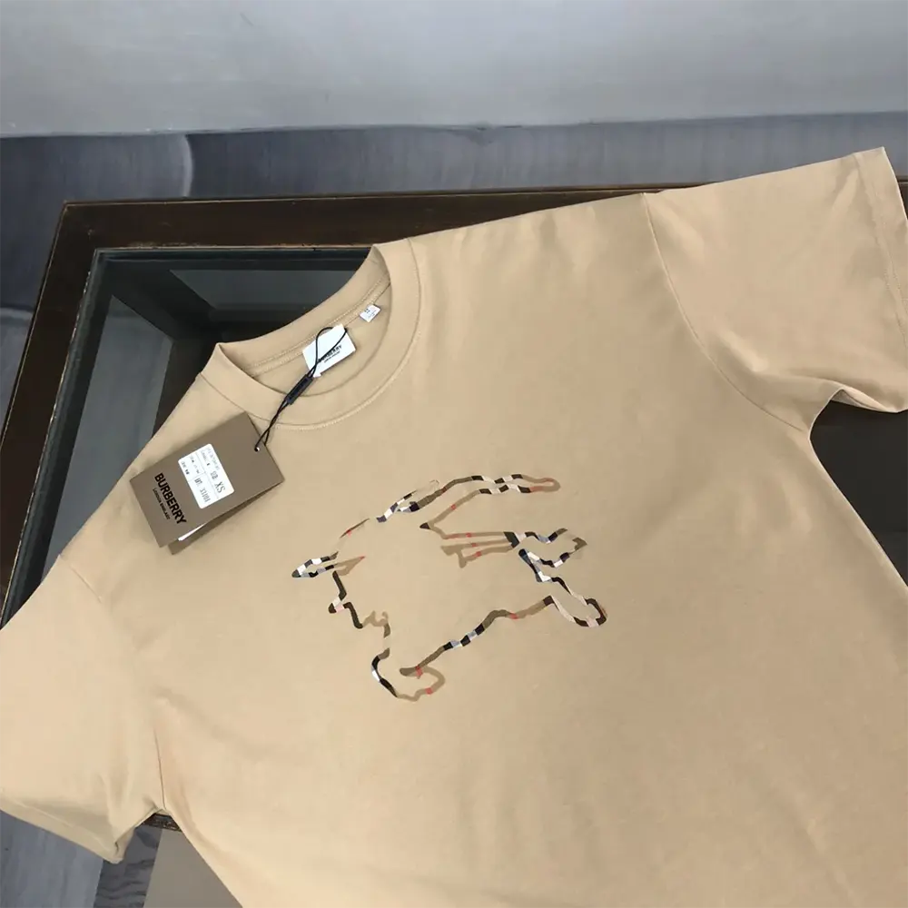 Burberry Men Check EKD Cotton T-shirt - image 4