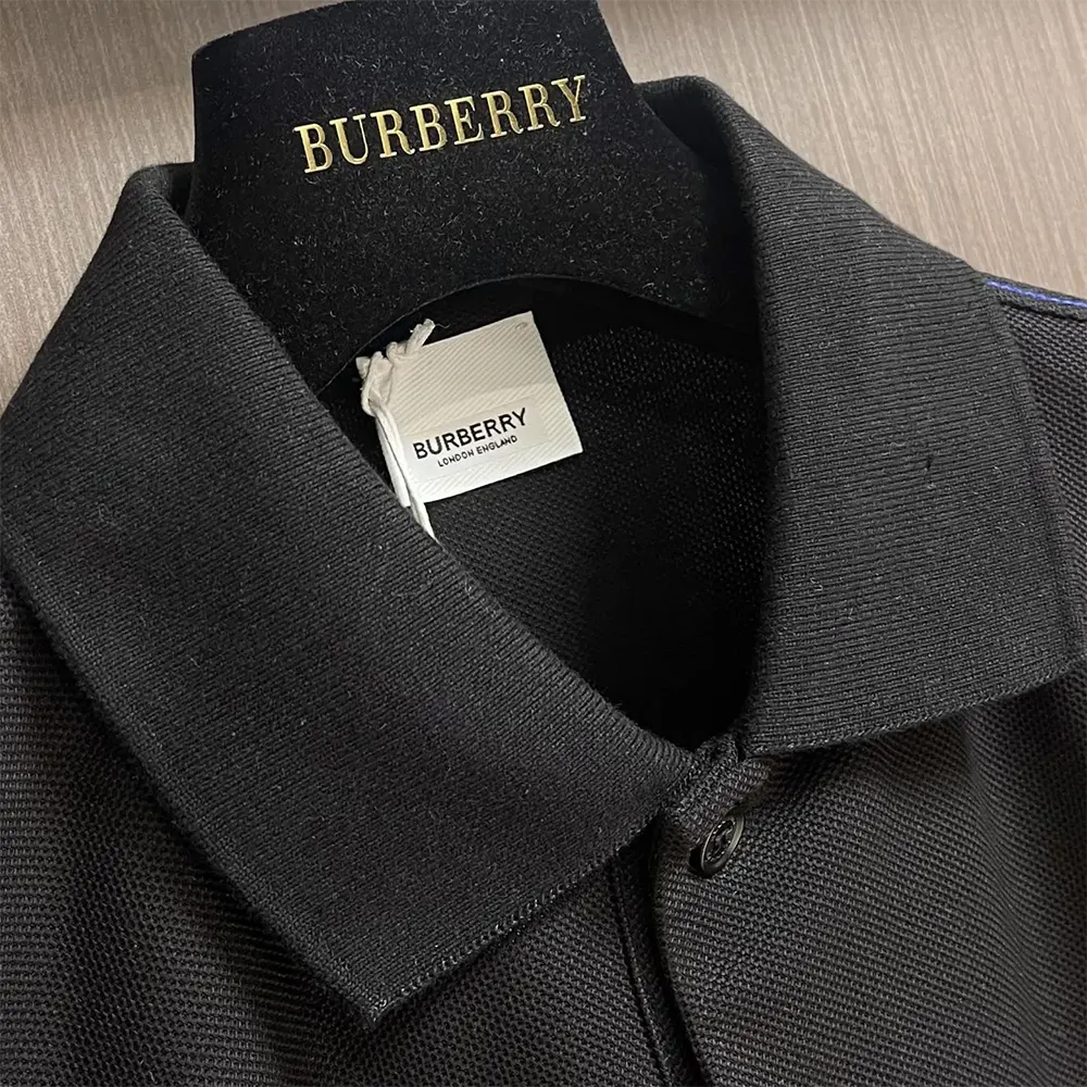 Burberry Men Cotton Polo Shirt-Black - image 4