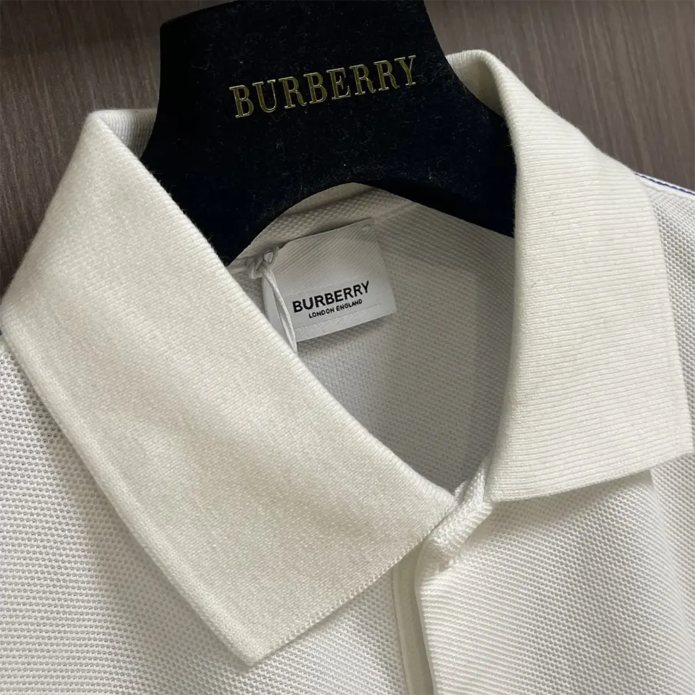 Burberry Men Cotton Polo Shirt-White - image 4