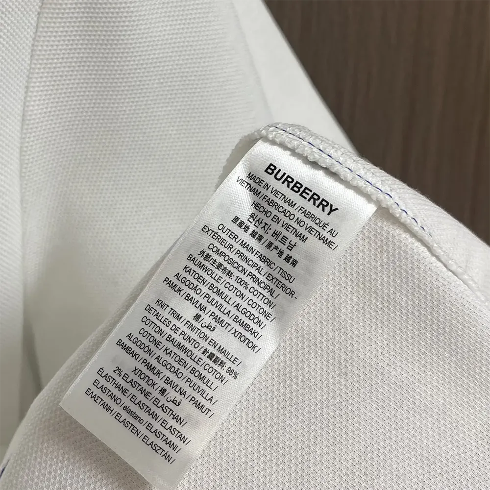 Burberry Men Cotton Polo Shirt-White - image 9