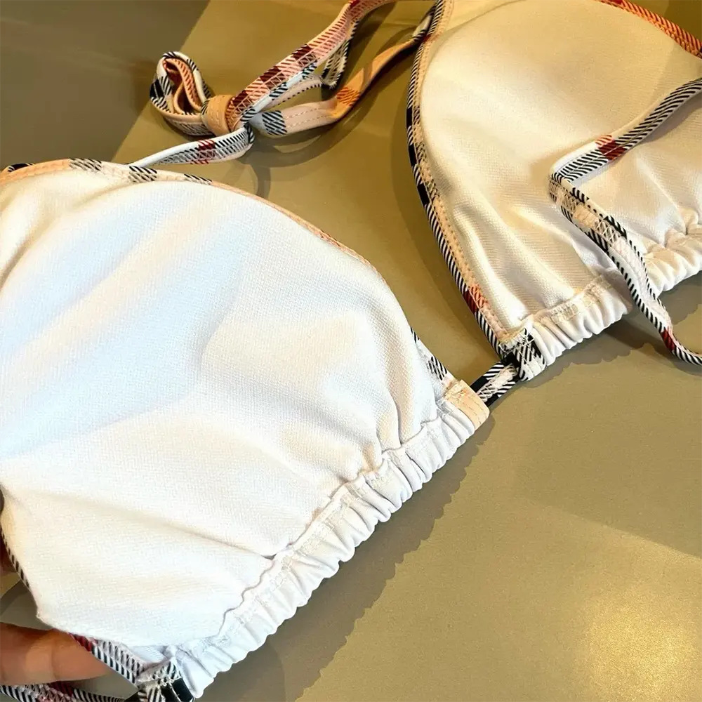 Burberry Women Check Trim Bikini-White - image 5