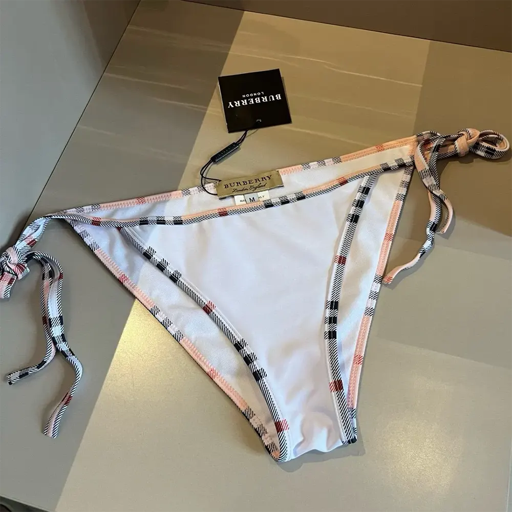 Burberry Women Check Trim Bikini-White - image 6