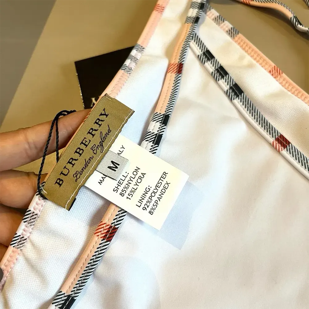 Burberry Women Check Trim Bikini-White - image 8