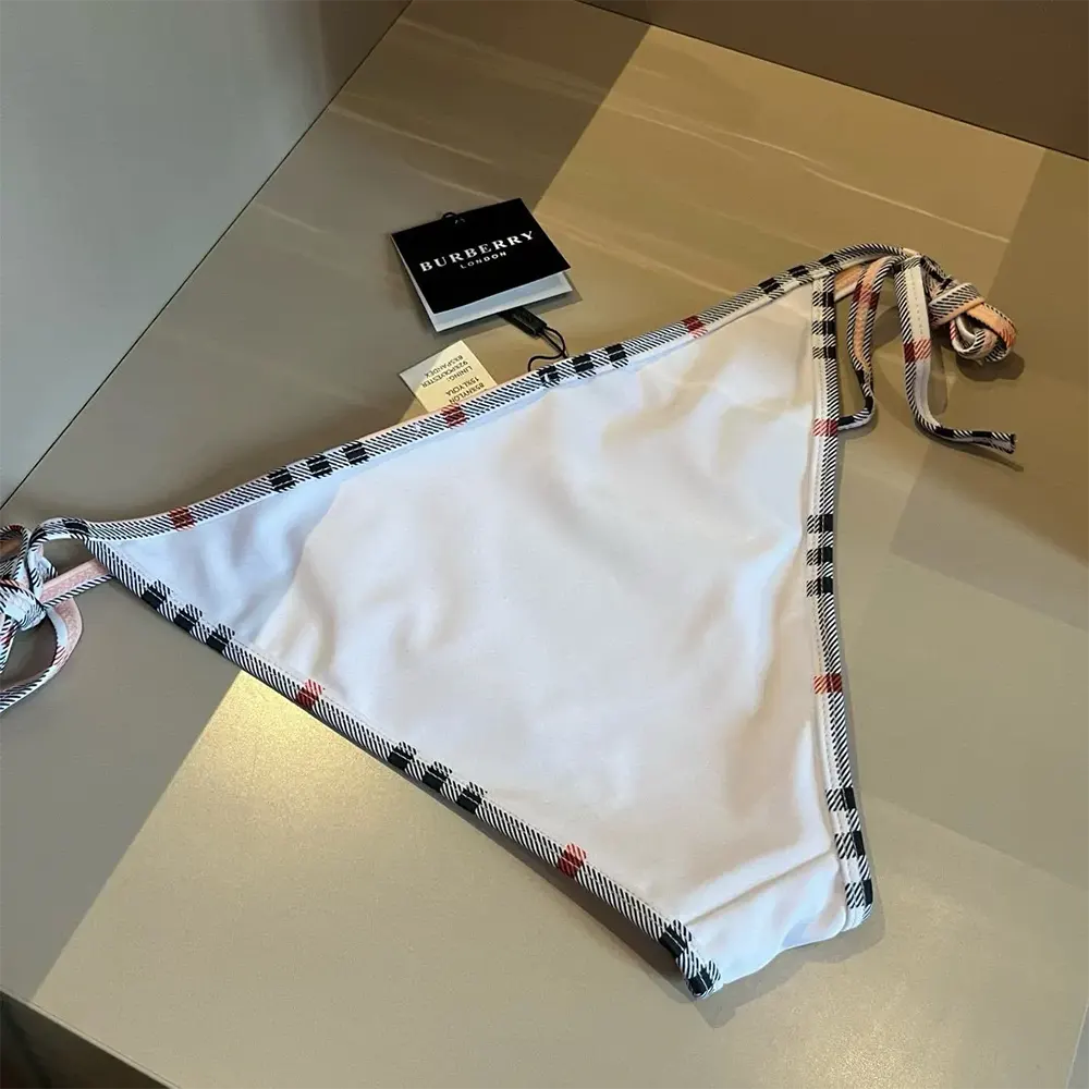 Burberry Women Check Trim Bikini-White - image 7