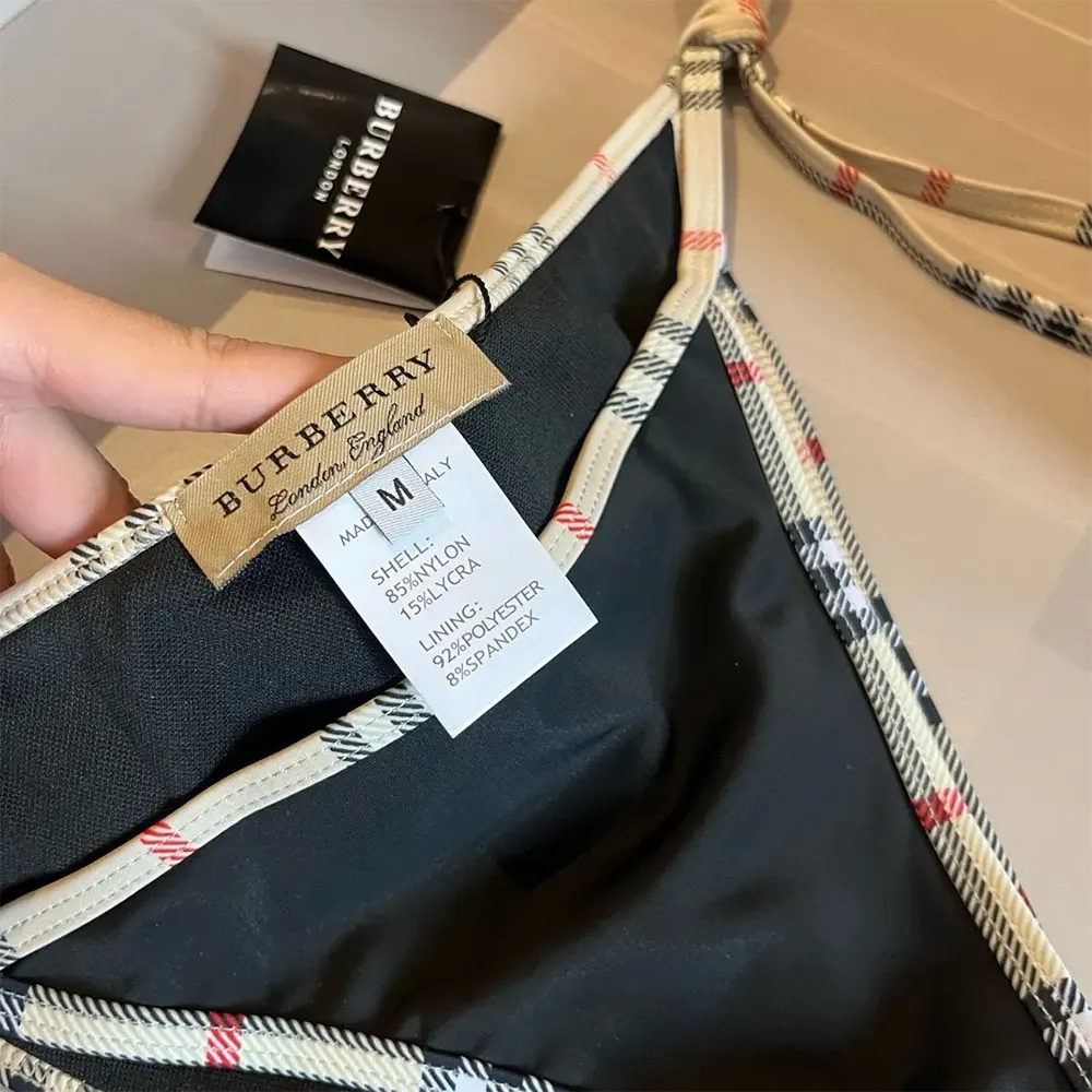 Burberry Women Check Trim Triangle Bikini-Black - image 10
