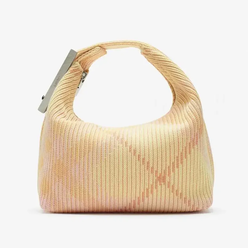 Front view of Burberry Women Mini Peg Duffle Bag-Pink in soft leather