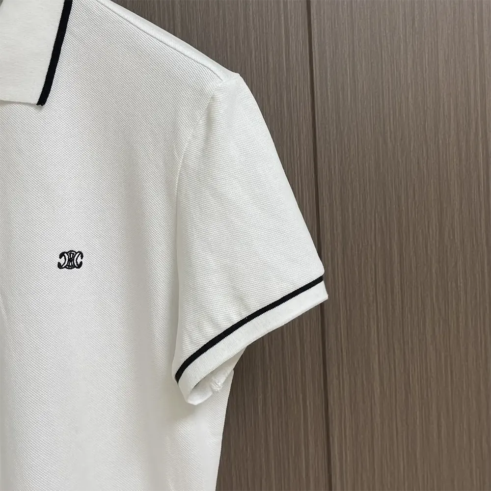 Celine Men Classic Polo Shirt in Cotton Piqué-White 2X75H626U.01OB - image 5