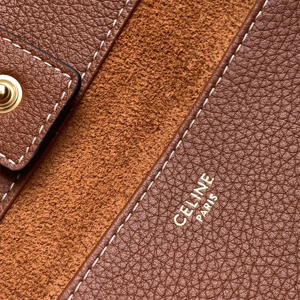 Celine Women Medium Cabas Anaïs Cuir Triomphe in Grained Calfskin-Tan - image 10