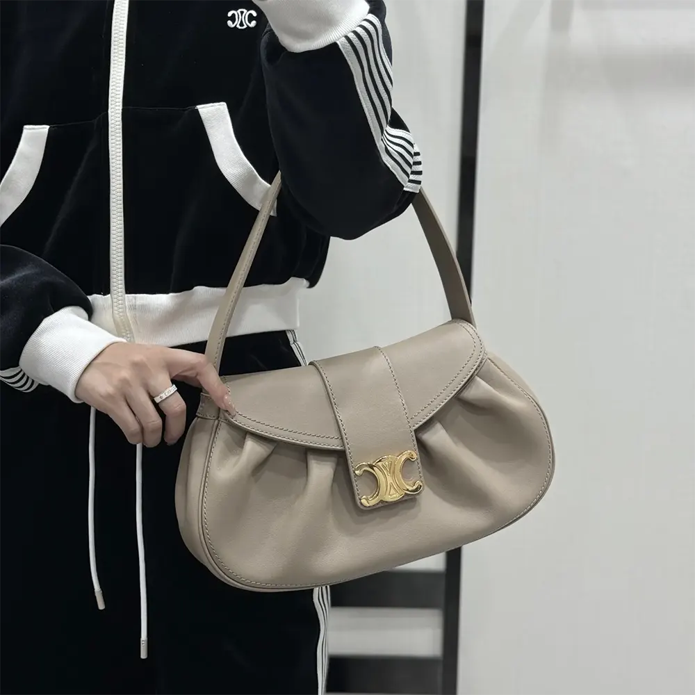 Celine Women Medium Polly Bag in Supple Calfskin 115633FDU.18BP - image 11