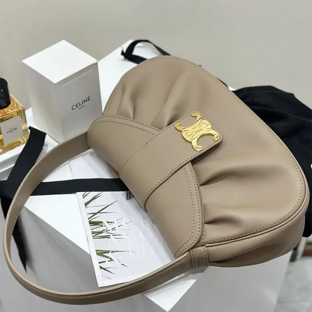 Celine Women Medium Polly Bag in Supple Calfskin 115633FDU.18BP - image 5