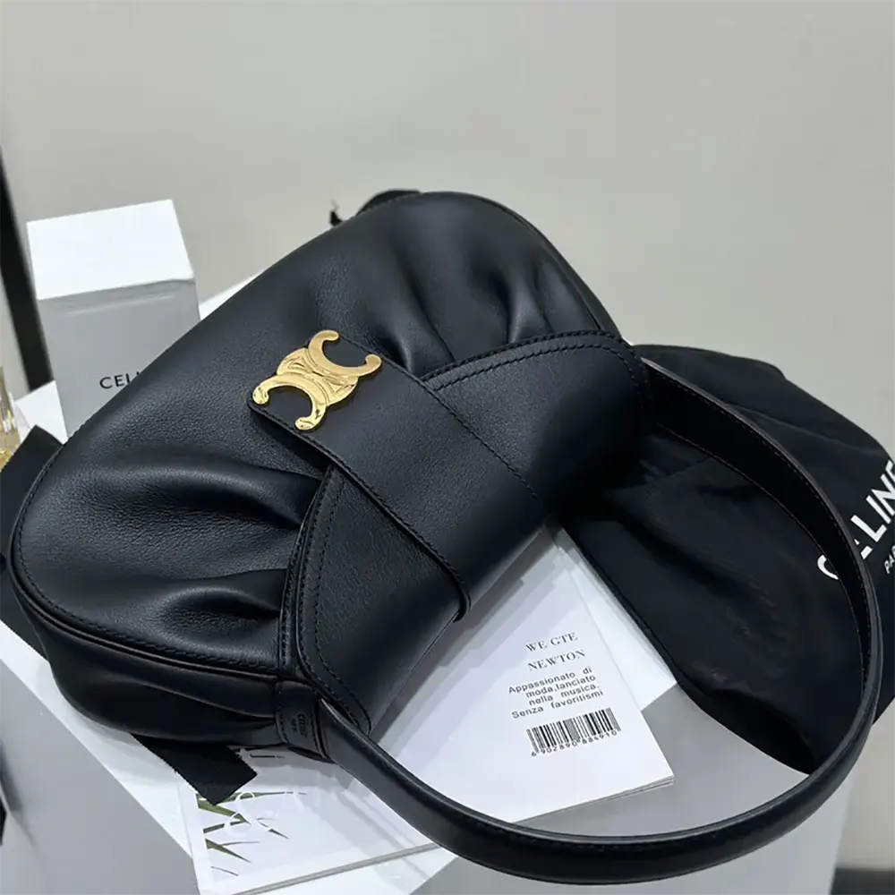 Celine Women Medium Polly Bag in Supple Calfskin-Black 115633FDU.38NO - image 5