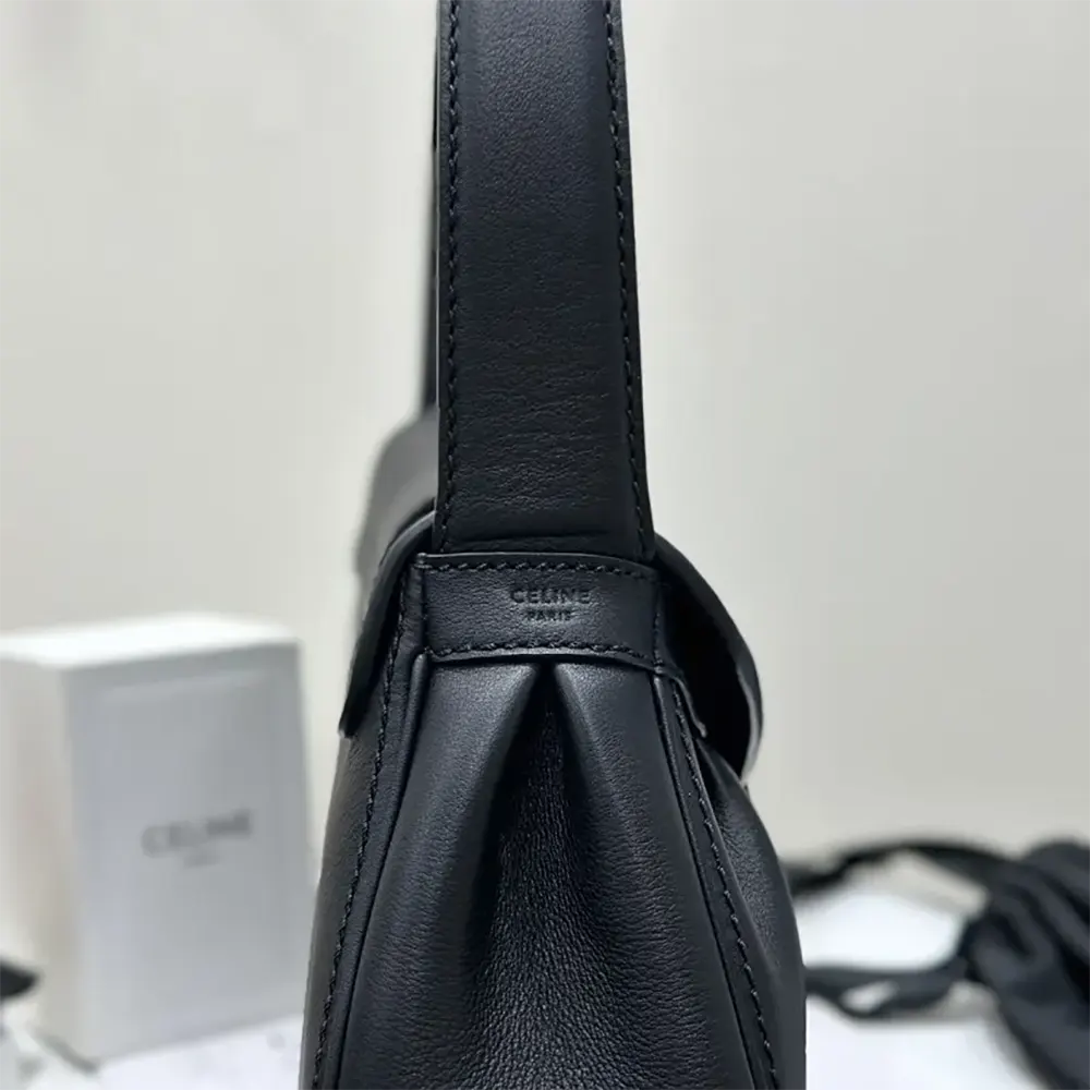 Celine Women Medium Polly Bag in Supple Calfskin-Black 115633FDU.38NO - image 7