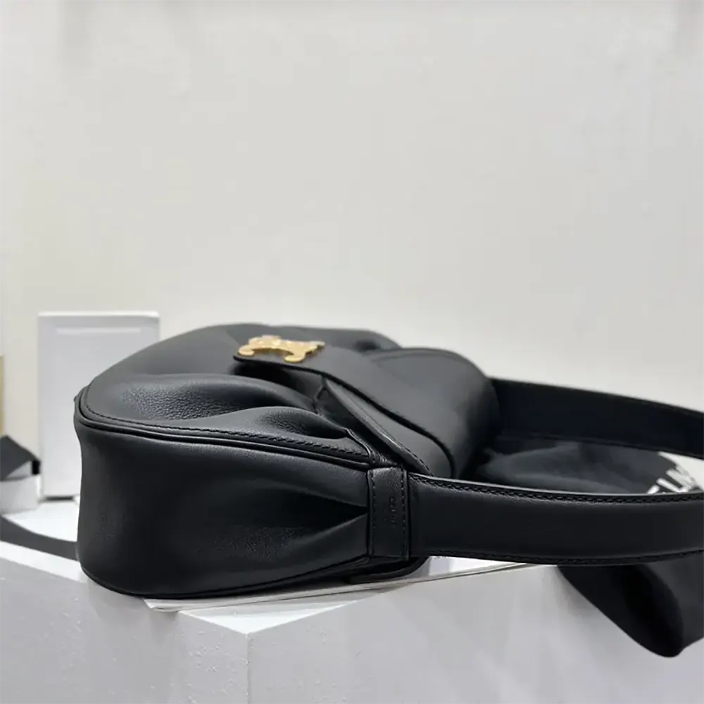 Celine Women Medium Polly Bag in Supple Calfskin-Black 115633FDU.38NO - image 6