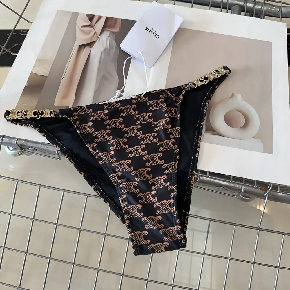 Celine Women Triangle Top / Swimsuit Bottom in Monogram Jersey 2X16F939T.17BR - image 8