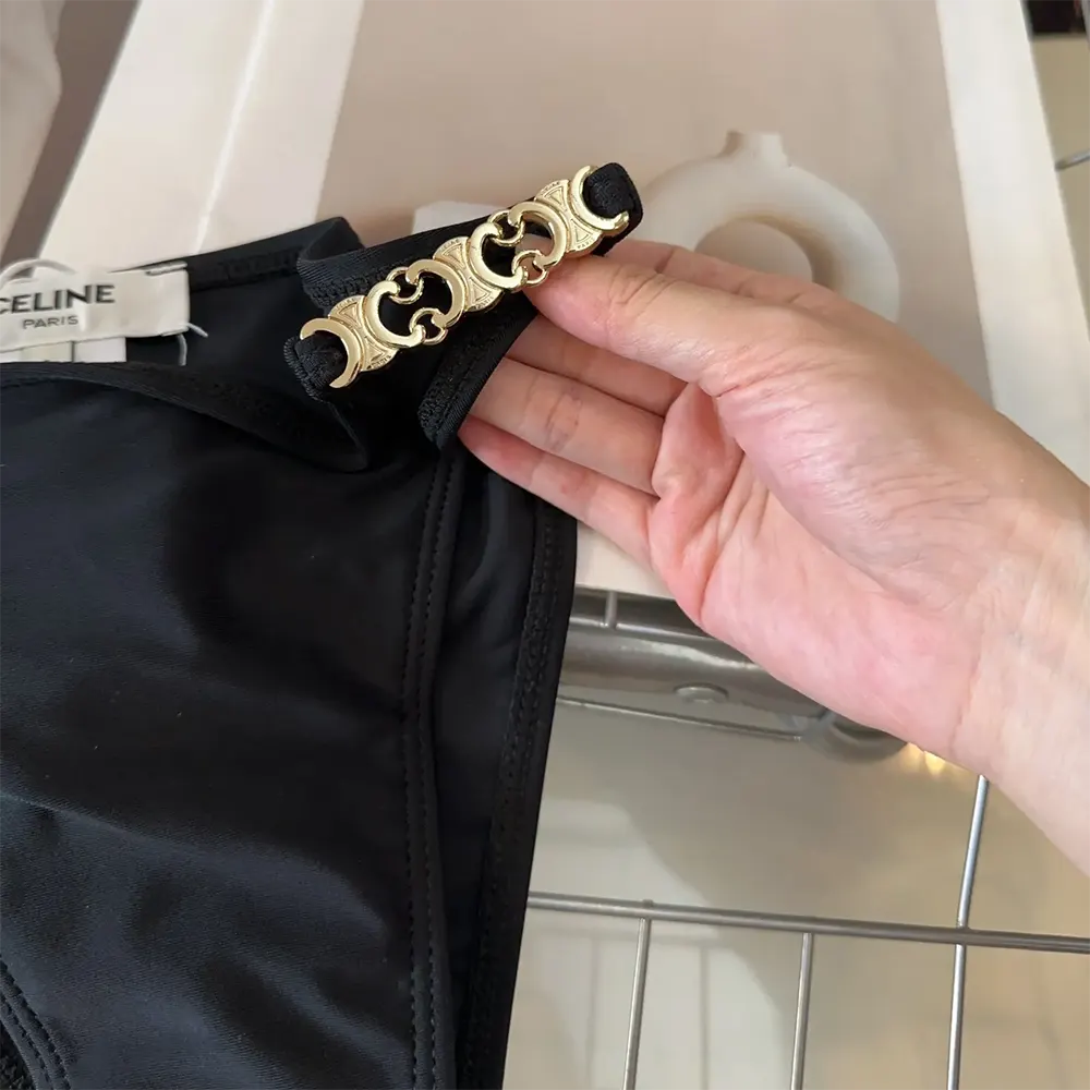 Celine Women Triomphe Triangle Top / Swimsuit Bottom in Matte Jersey 2X24M152C.38NO - image 8