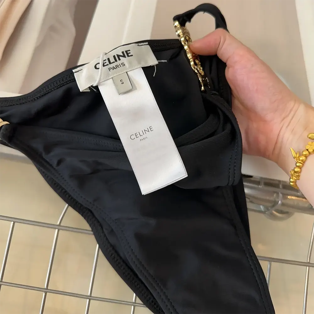 Celine Women Triomphe Triangle Top / Swimsuit Bottom in Matte Jersey 2X24M152C.38NO - image 9