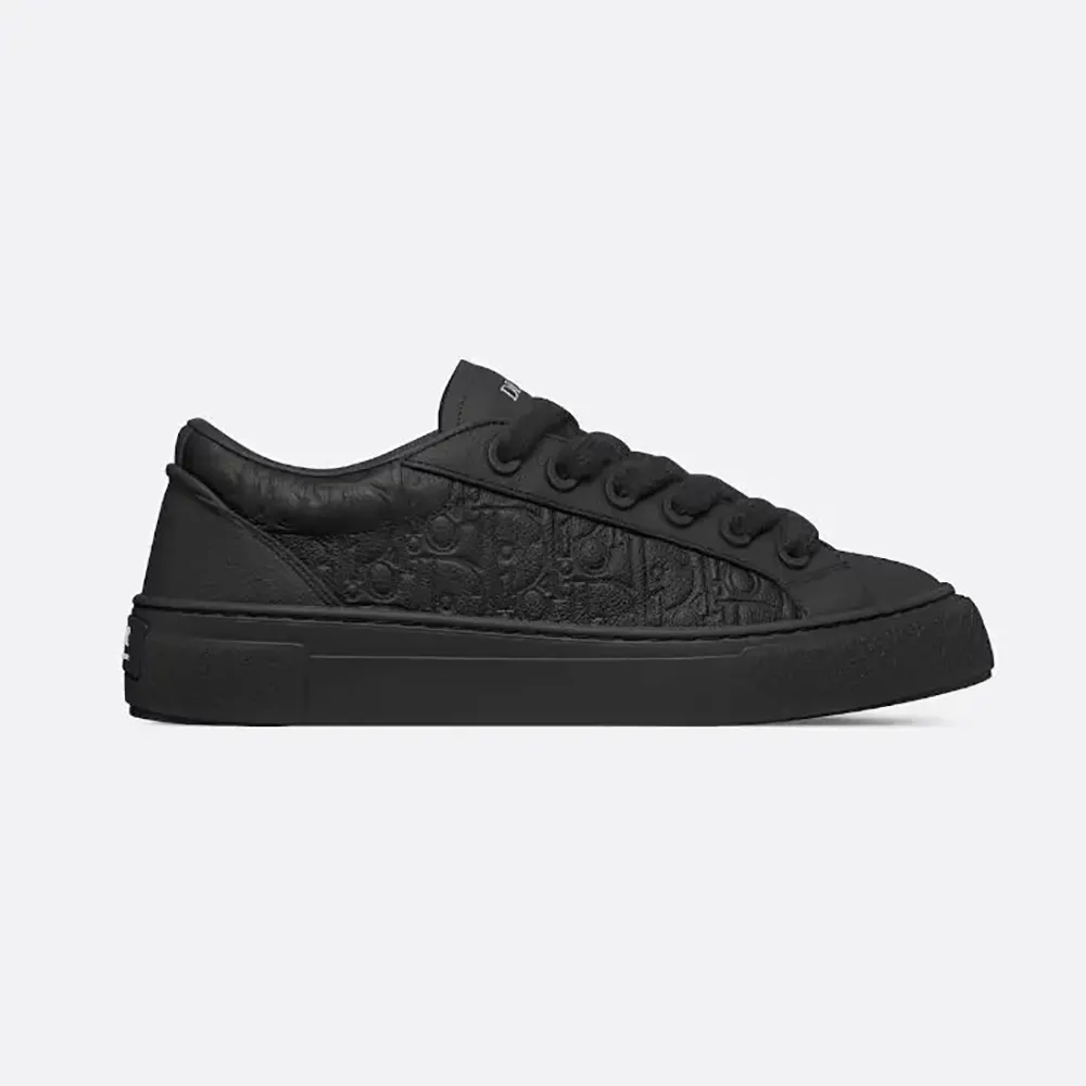 Side profile of Dior Men B33 Sneaker Black Grained Calfskin and Dior Gravity Leather