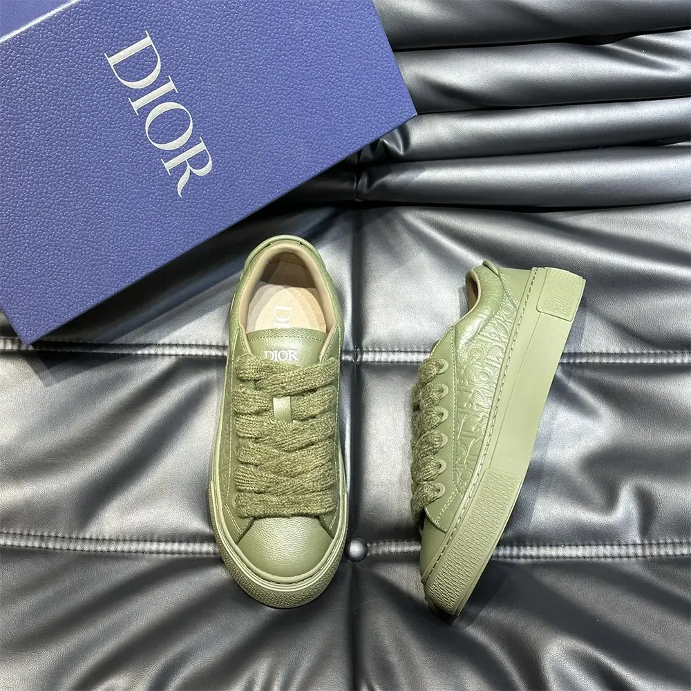 Dior Men B33 Sneaker Khaki Grained Calfskin and Khaki Dior Gravity Leather - image 7