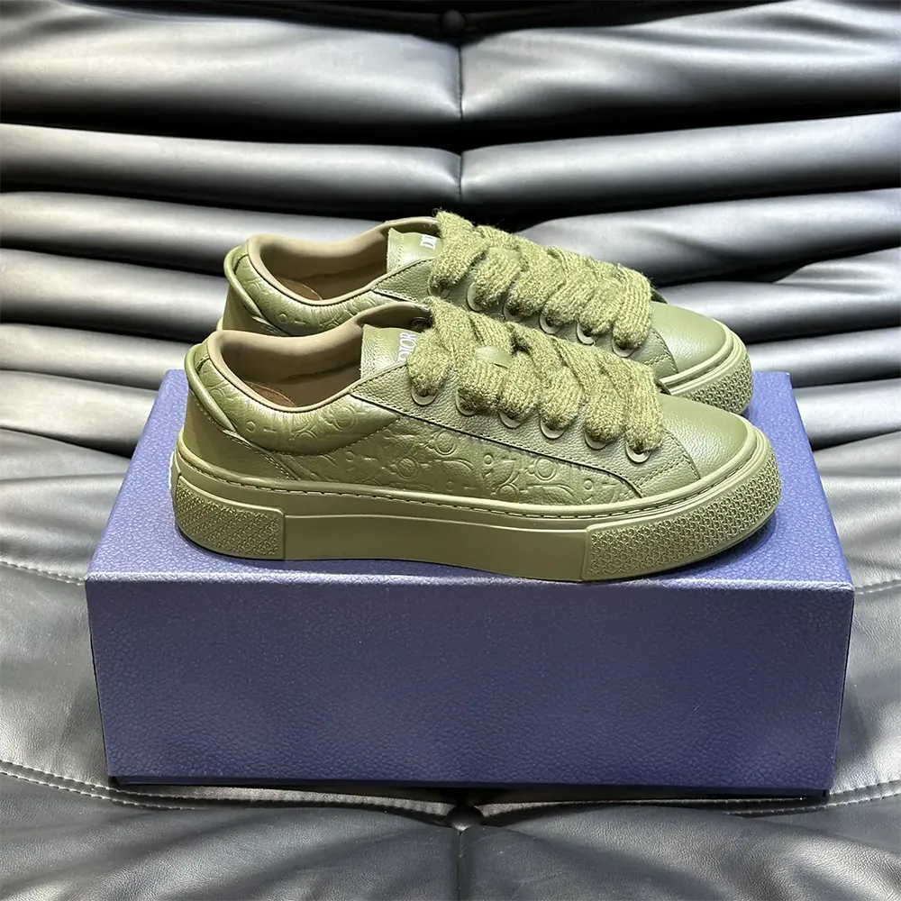 Dior Men B33 Sneaker Khaki Grained Calfskin and Khaki Dior Gravity Leather - image 6