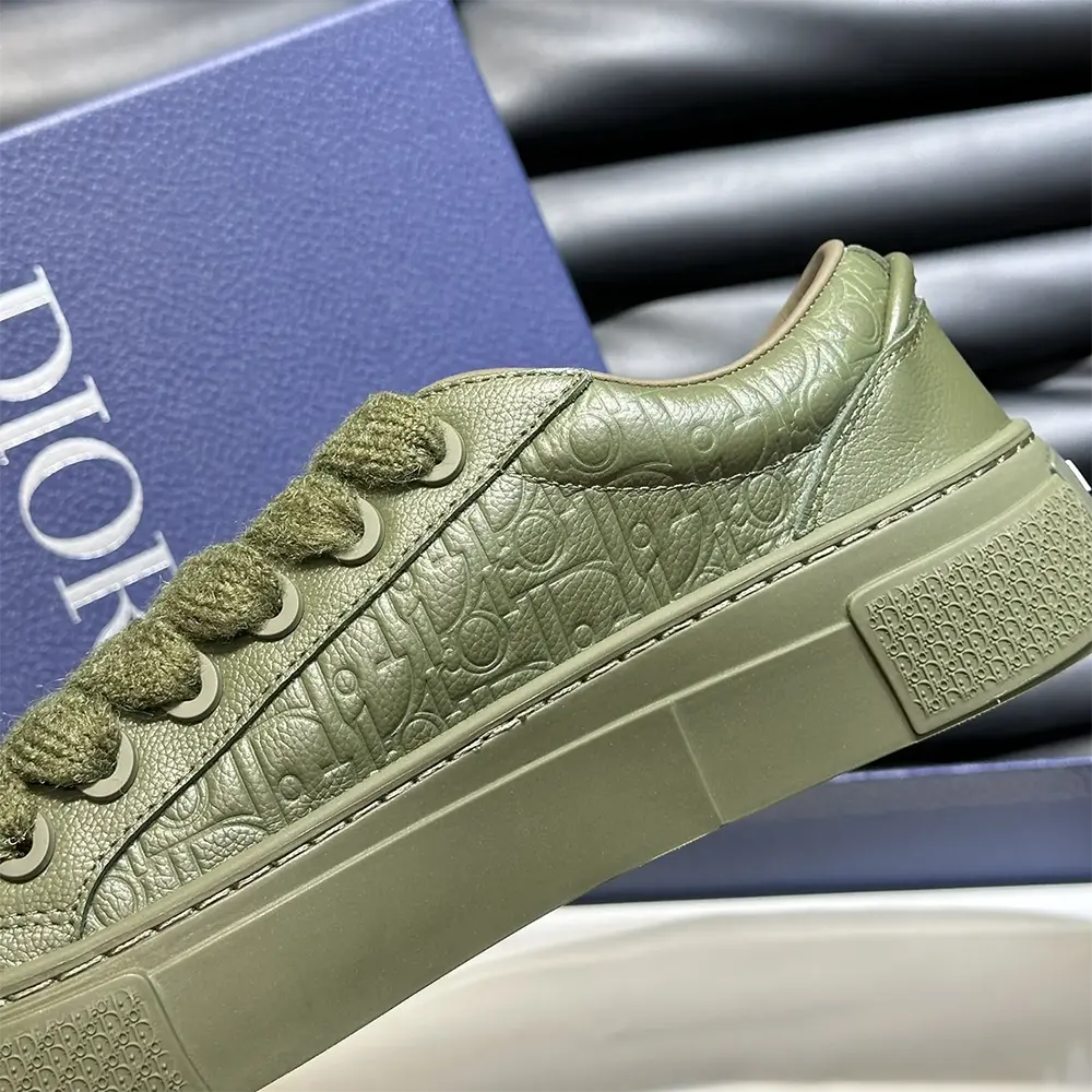 Dior Men B33 Sneaker Khaki Grained Calfskin and Khaki Dior Gravity Leather - image 9