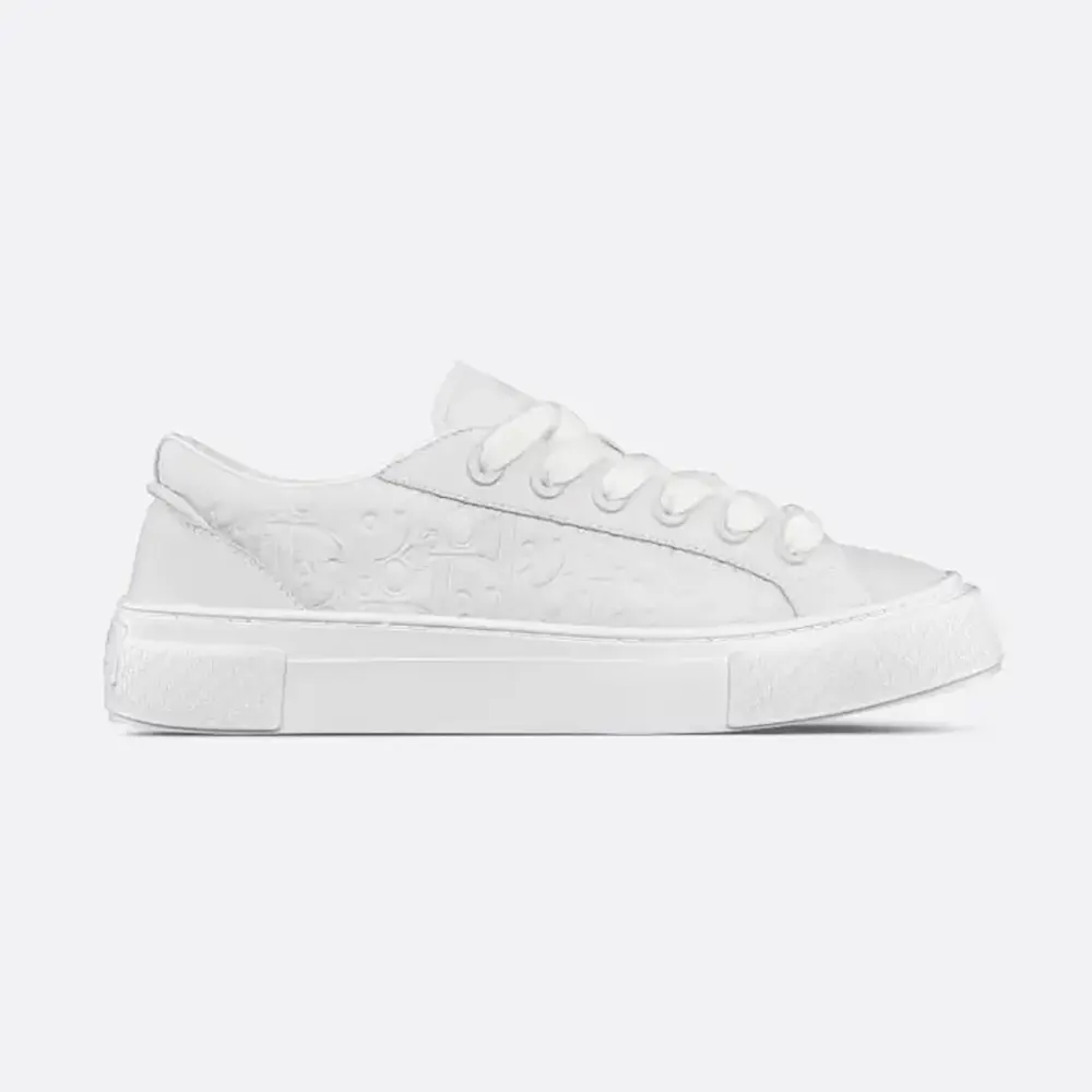 Side profile of Dior Men B33 Sneaker White Grained Calfskin and Dior Gravity leather