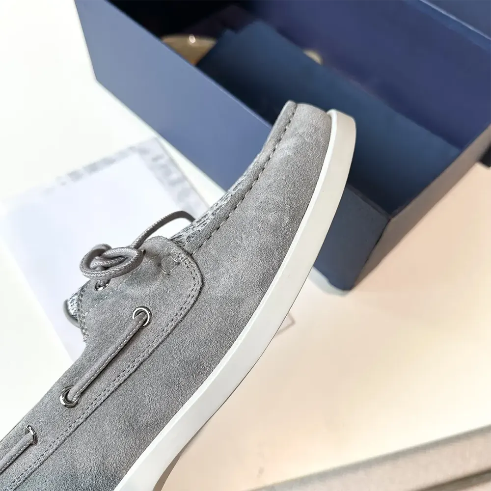 Dior Men Granville Boat Shoe Dior Gray Suede and Dior Oblique Jacquard - image 8