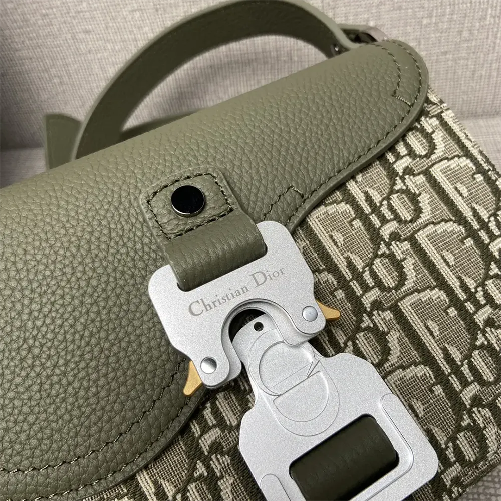 Dior Men Mini Saddle Messenger Bag with Flap Khaki Dior Oblique Jacquard - image 8