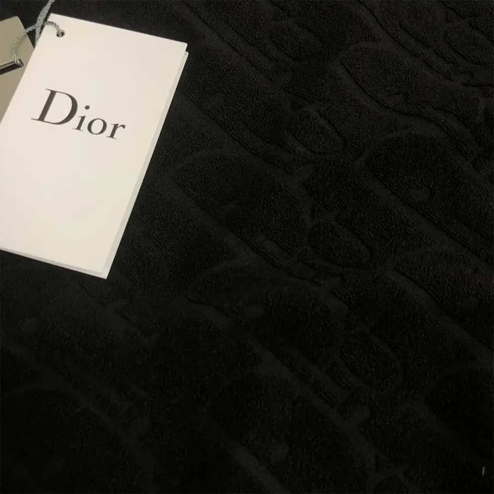 Dior Men Oblique Relaxed-Fit T-Shirt Black Terry Cotton Jacquard - image 6