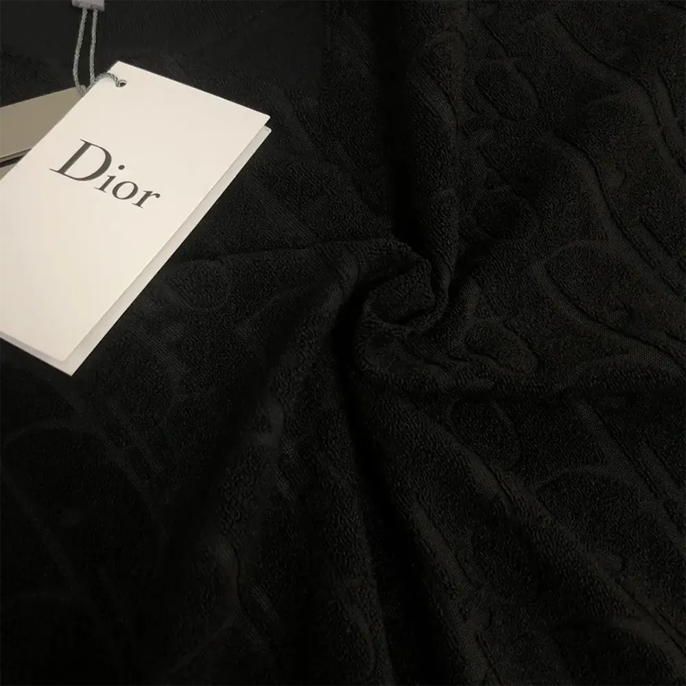 Dior Men Oblique Relaxed-Fit T-Shirt Black Terry Cotton Jacquard - image 5