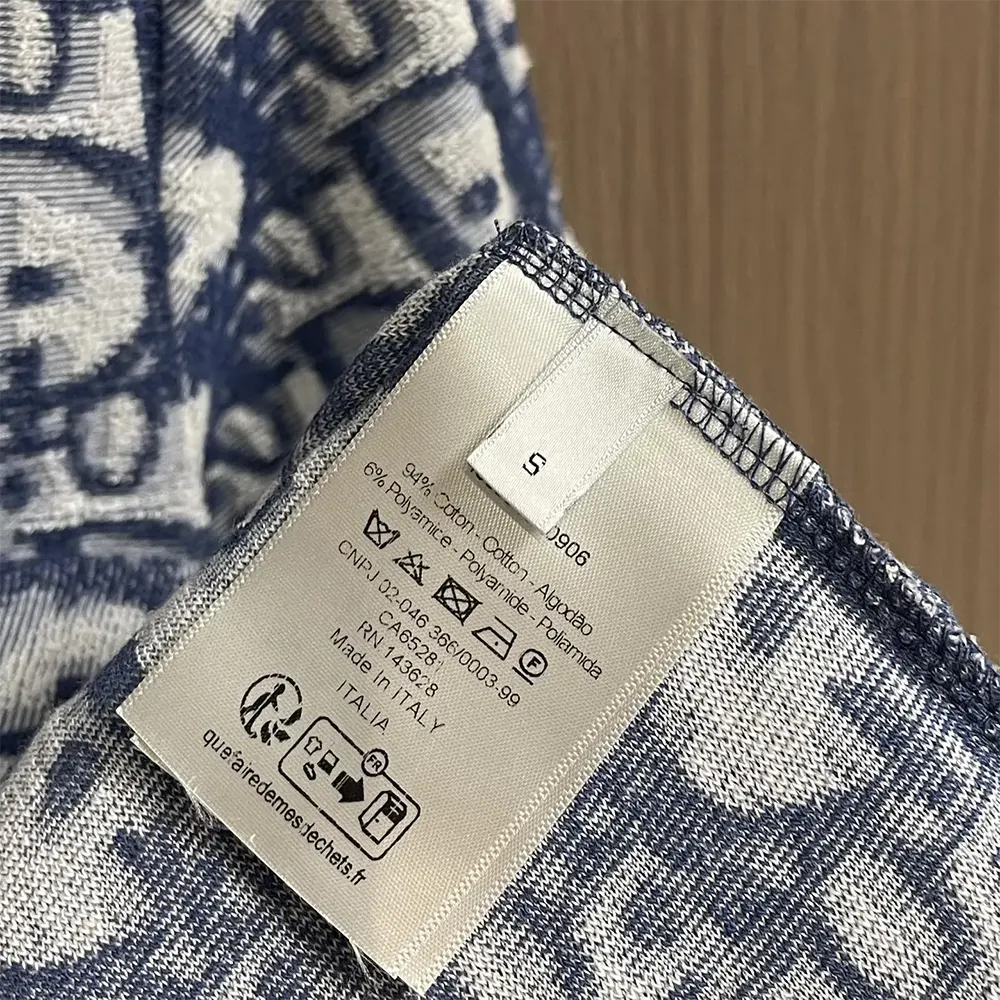 Dior Men Oblique Relaxed-Fit T-Shirt Blue and White Terry Cotton Jersey - image 9