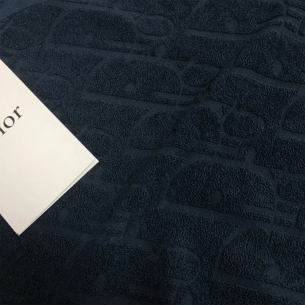 Dior Men Oblique Relaxed-Fit T-Shirt Navy Blue Terry Cotton Jacquard - image 7