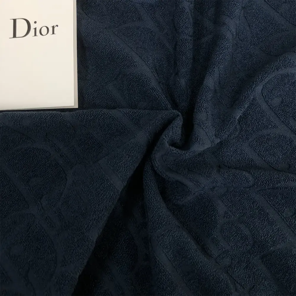 Dior Men Oblique Relaxed-Fit T-Shirt Navy Blue Terry Cotton Jacquard - image 6